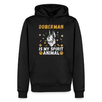 Doberman Gifts - Männer Premium Bio Hoodie - Schwarz - Vorne - Nico (187cm)