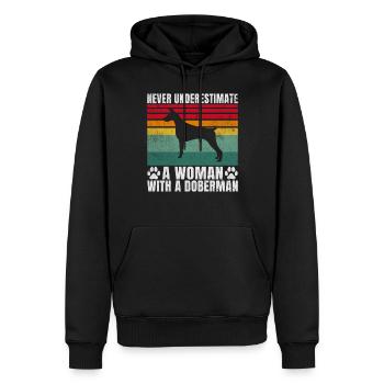 Doberman Gifts - Männer Premium Bio Hoodie - Schwarz - Vorne - Nico (187cm)