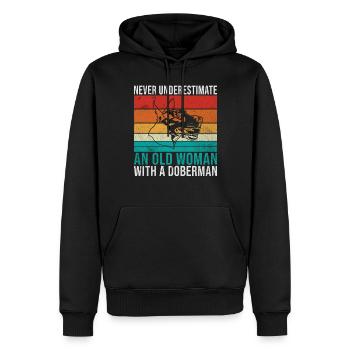 Doberman Gifts - Männer Premium Bio Hoodie - Schwarz - Vorne - Nico (187cm)