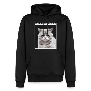Rage Consumes Me Cat - Männer Premium Bio Hoodie - Schwarz - Vorne - Nico (187cm)