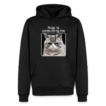 Rage Consumes Me Cat - Männer Premium Bio Hoodie - Schwarz - Vorne - Nico (187cm)