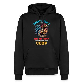 Poulets Poulets - Sweat à capuche Premium bio Homme - noir - Devant - Nico (187cm)