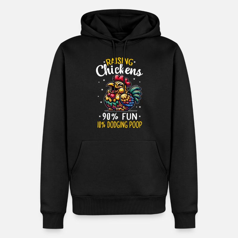 Poulets Poulets - Sweat à capuche Premium bio Homme - noir
