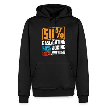 Echtes Professionelles Gaslighting - Männer Premium Bio Hoodie - Schwarz - Vorne - Nico (187cm)