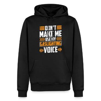 Echtes Professionelles Gaslighting - Männer Premium Bio Hoodie - Schwarz - Vorne - Nico (187cm)