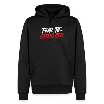 Echtes Professionelles Gaslighting - Männer Premium Bio Hoodie - Schwarz - Vorne - Nico (187cm)