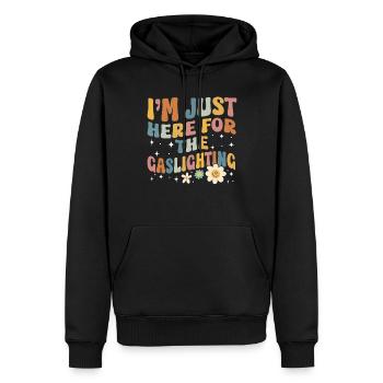 Véritable éclairage au gaz professionnel - Sweat à capuche Premium bio Homme - noir - Devant - Nico (187cm)