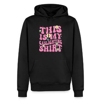 Echtes Professionelles Gaslighting - Männer Premium Bio Hoodie - Schwarz - Vorne - Nico (187cm)