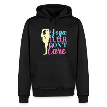 Yoga Cheveux Ne S’en soucie Pas Drôle Yoga - Sweat à capuche Premium bio Homme - noir - Devant - Nico (187cm)