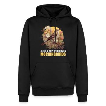 Spottdrosseln Spottdrossel - Männer Premium Bio Hoodie - Schwarz - Vorne - Nico (187cm)