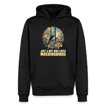 Spottdrosseln Spottdrossel - Männer Premium Bio Hoodie - Schwarz - Vorne - Nico (187cm)