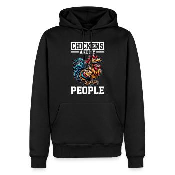 Poulets Poulets - Sweat à capuche Premium bio Homme - noir - Devant - Nico (187cm)