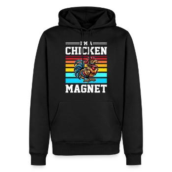 Poulets Poulets - Sweat à capuche Premium bio Homme - noir - Devant - Nico (187cm)