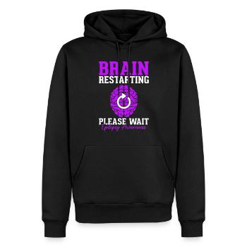 Neustart des Gehirns Bitte warten Epileptische Epilepsie - Männer Premium Bio Hoodie - Schwarz - Vorne - Nico (187cm)