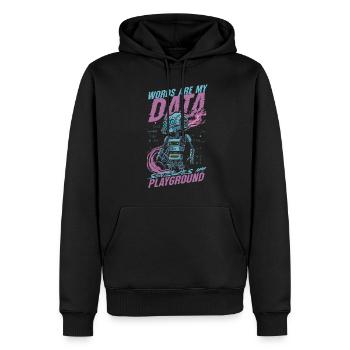 Computerlinguist - Männer Premium Bio Hoodie - Schwarz - Vorne - Nico (187cm)