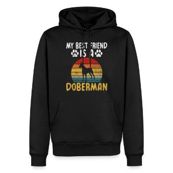 Doberman Gifts - Männer Premium Bio Hoodie - Schwarz - Vorne - Nico (187cm)