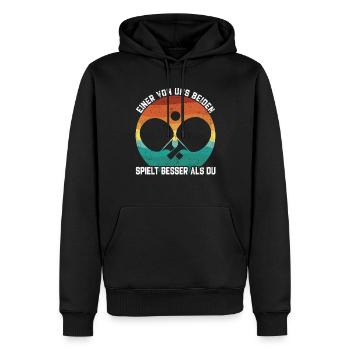 Tischtennis - Männer Premium Bio Hoodie - Schwarz - Vorne - Nico (187cm)
