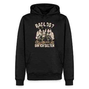 VTT sans roues - Sweat à capuche Premium bio Homme - noir - Devant - Nico (187cm)