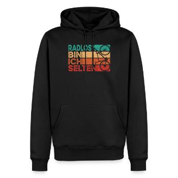 Cycliste sans roues - Sweat à capuche Premium bio Homme - noir - Devant - Nico (187cm)