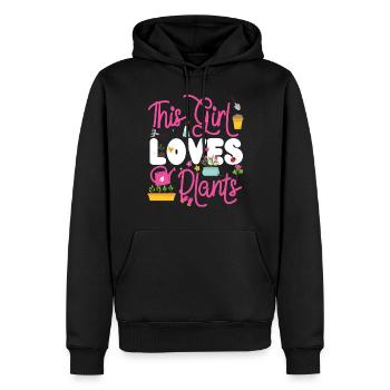 Amateur de plantes jardinière fille ceci - Sweat à capuche Premium bio Homme - noir - Devant - Nico (187cm)