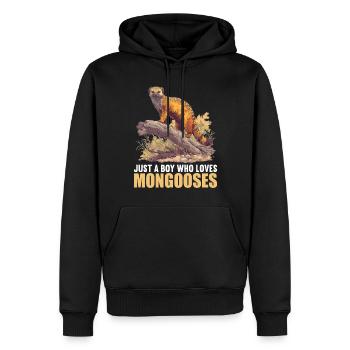 Mungos Mungo - Männer Premium Bio Hoodie - Schwarz - Vorne - Nico (187cm)