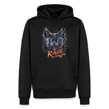 Cat Rage Consumes Me Humor Meme - Männer Premium Bio Hoodie - Schwarz - Vorne - Nico (187cm)
