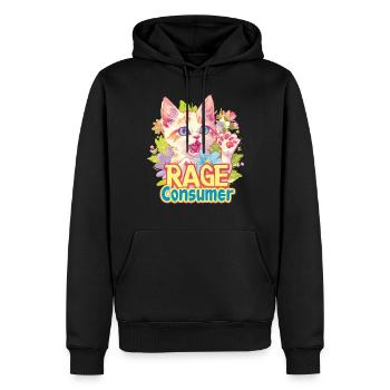 Cat Rage Consumes Me Humor Meme - Männer Premium Bio Hoodie - Schwarz - Vorne - Nico (187cm)