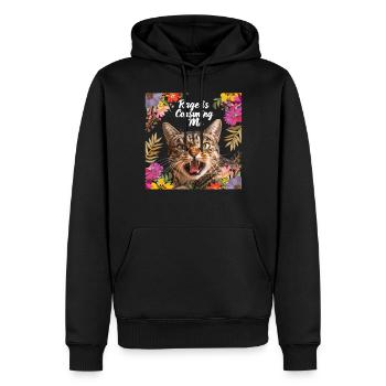 Cat Rage Consumes Me Humor Meme - Männer Premium Bio Hoodie - Schwarz - Vorne - Nico (187cm)
