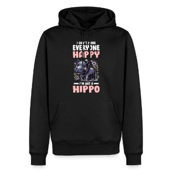 Nilpferd - Männer Premium Bio Hoodie - Schwarz - Vorne - Nico (187cm)