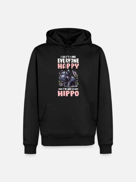 Nilpferd - Männer Premium Bio Hoodie - Schwarz