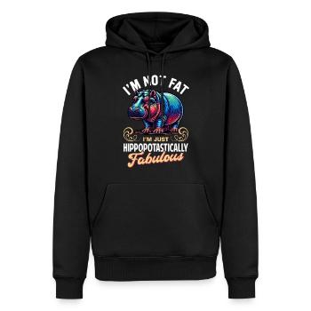 Nilpferd - Männer Premium Bio Hoodie - Schwarz - Vorne - Nico (187cm)
