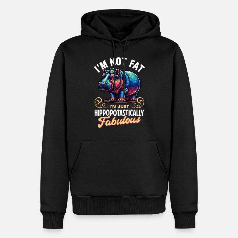Nilpferd - Männer Premium Bio Hoodie - Schwarz