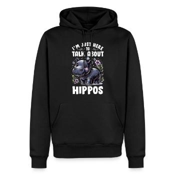 Nilpferd - Männer Premium Bio Hoodie - Schwarz - Vorne - Nico (187cm)