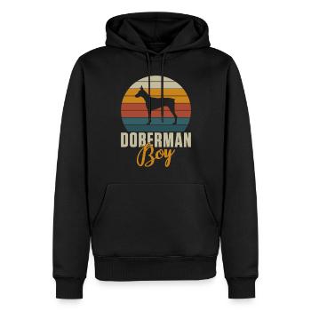 Doberman Gifts - Männer Premium Bio Hoodie - Schwarz - Vorne - Nico (187cm)