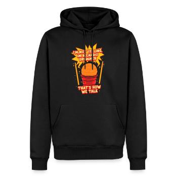 Cardio Drummer Cardio Drumming Je ne crie pas - Sweat à capuche Premium bio Homme - noir - Devant - Nico (187cm)