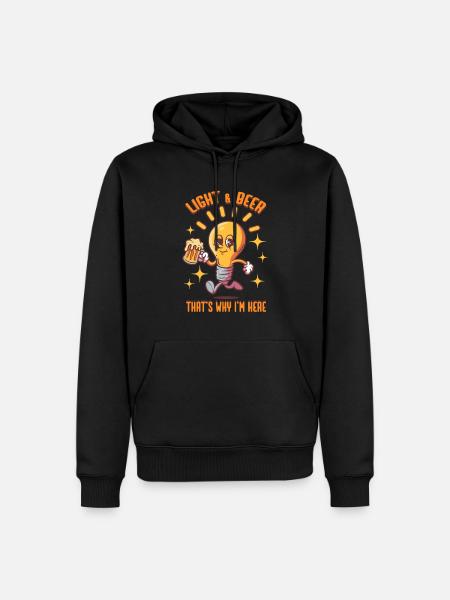 Lichttechniker Licht und Bier - Männer Premium Bio Hoodie - Schwarz
