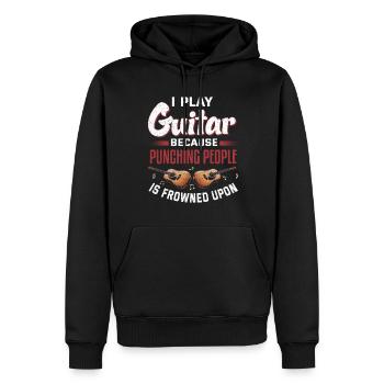 Gitarrist Musiker Gitarrenmusik - Männer Premium Bio Hoodie - Schwarz - Vorne - Nico (187cm)