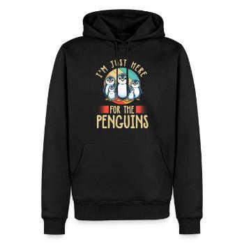 Pingouins Oiseau Amoureux des Pingouins Passionné - Sweat à capuche Premium bio Homme - noir - Devant - Nico (187cm)