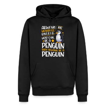 Pingouins Oiseau Amoureux des Pingouins Passionné - Sweat à capuche Premium bio Homme - noir - Devant - Nico (187cm)