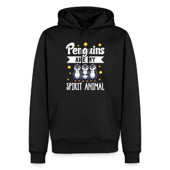 Pingouins Oiseau Amoureux des Pingouins Passionné - Sweat à capuche Premium bio Homme - noir - Devant - Nico (187cm)
