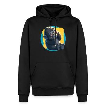 Gorilles de montagne Gorille de montagne - Sweat à capuche Premium bio Homme - noir - Devant - Nico (187cm)