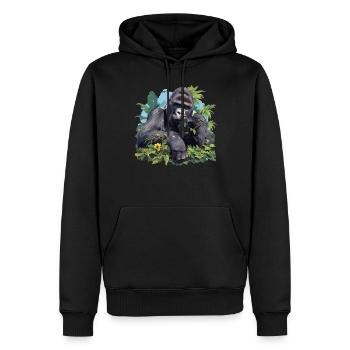 Berggorillas Berggorilla - Männer Premium Bio Hoodie - Schwarz - Vorne - Nico (187cm)