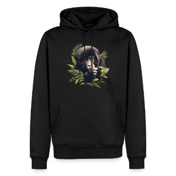 Gorilles de montagne Gorille de montagne - Sweat à capuche Premium bio Homme - noir - Devant - Nico (187cm)