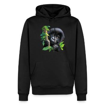 Gorilles de montagne Gorille de montagne - Sweat à capuche Premium bio Homme - noir - Devant - Nico (187cm)