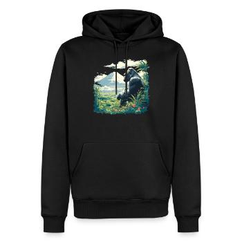 Gorilles de montagne Gorille de montagne - Sweat à capuche Premium bio Homme - noir - Devant - Nico (187cm)