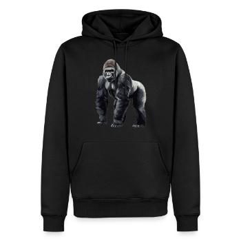 Gorilles de montagne Gorille de montagne - Sweat à capuche Premium bio Homme - noir - Devant - Nico (187cm)