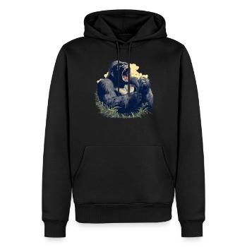Gorilles de montagne Gorille de montagne - Sweat à capuche Premium bio Homme - noir - Devant - Nico (187cm)