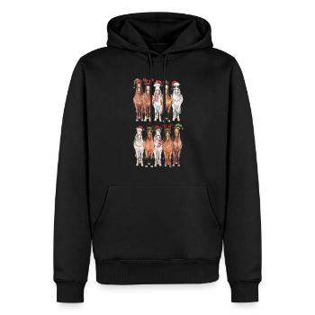 Percheron Pferde Mit Weihnachtshüte - Männer Premium Bio Hoodie - Schwarz - Vorne - Nico (187cm)