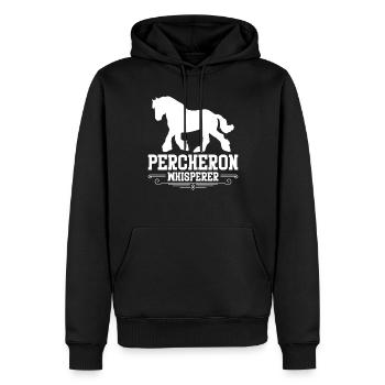 Cheval percheron Percheron Chuchoteur - Sweat à capuche Premium bio Homme - noir - Devant - Nico (187cm)