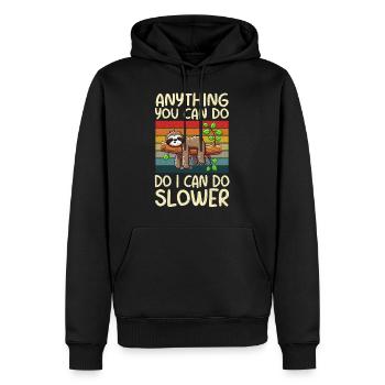 Paresseux, Amoureux des animaux, Amoureux des paresseux, Paresseux - Sweat à capuche Premium bio Homme - noir - Devant - Nico (187cm)